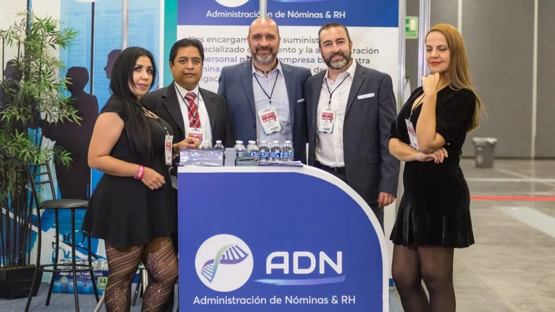 ADN Services team at a payroll and HR trade show in Jalisco